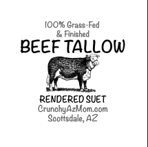Beef Tallow 100% Organic Premium Grass Fed, Grass Finished Rendered Suet Beef Tallow- Non GMO- No Antibiotics- Sourced and Made in USA